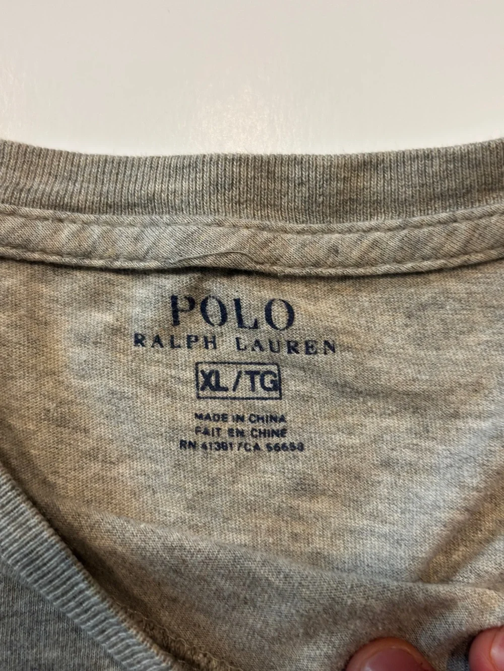 Polo by Ralph Lauren Men's Long-Sleeve Crewneck Tee - Gray with Navy Pony